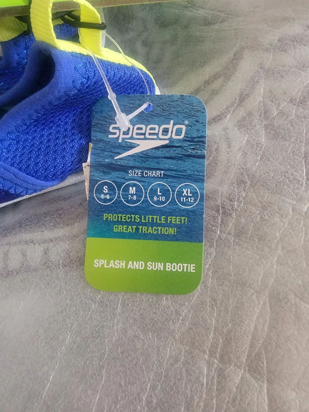 Speedo Little Boys S(5/6) & L (9/10) Aqua Socks Water Shoes Blue .